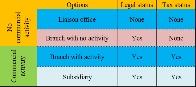 Liaison office branch subsidiary