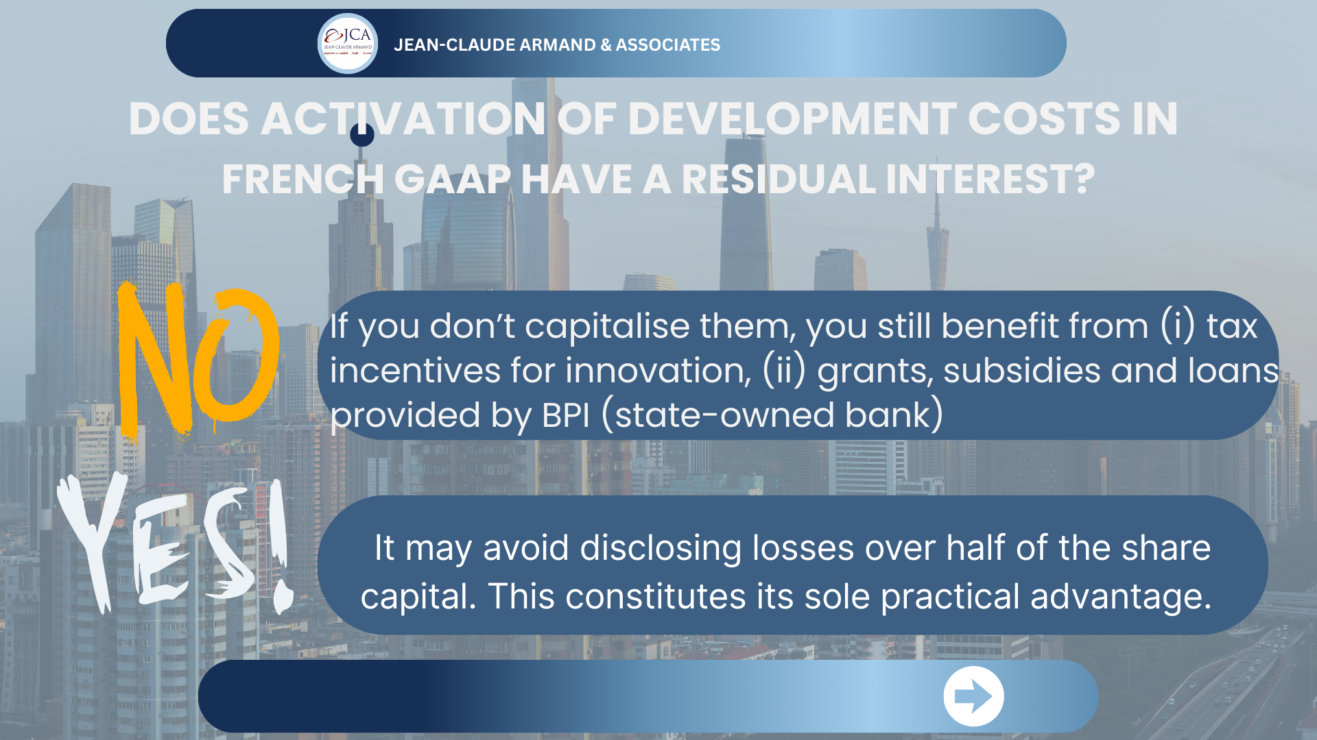 Does the activation of dev costs have a residual interest? Slide 2